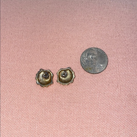 Faux Gold Seashell Studs - Picture 3 of 7